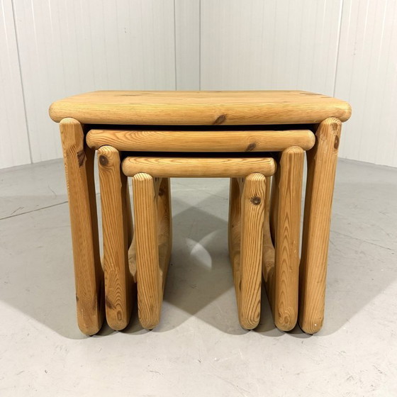 Image 1 of Tables d'appoint Pine Mimiset de style Rainer Daumiller, années 1970