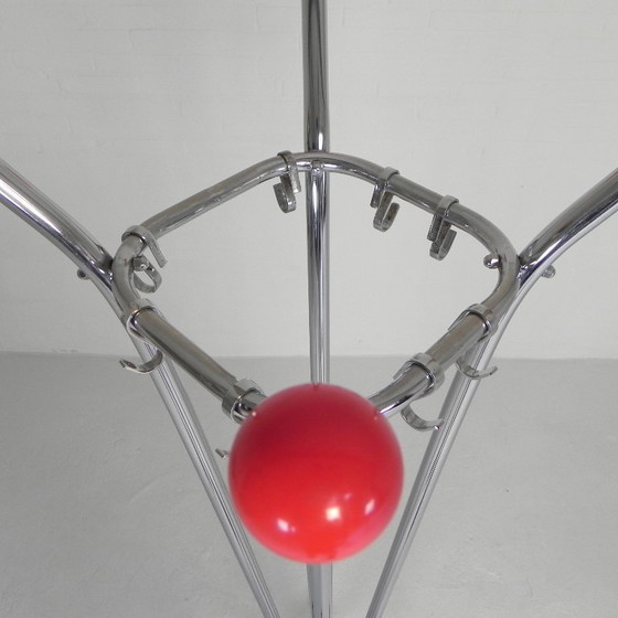 Image 1 of Rare chrome coat rack with colored balls, 1950s