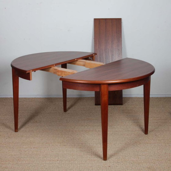 Image 1 of Round extendable teak dining table, 1960