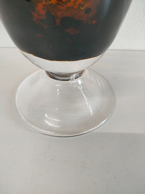 Image 1 of Jarrón alto de cristal para suelo/jarrón de pie de cristal moteado (hecho a mano)