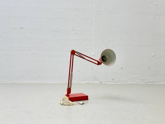 Image 1 of Vintage architect's table lamp in red, 1970s