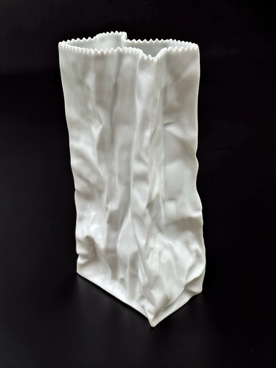Image 1 of Original Vintage Rosenthal Tapio Wirkkala Paper Bag Vase – 22cm (1987)