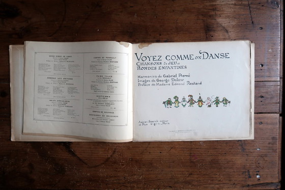Image 1 of Antique French Illustrated Children's Music Book "Voyez Comme on Danse", Gabriel Pierné, c.1920 – 2C44