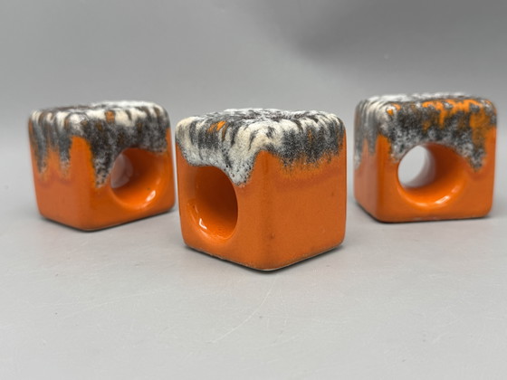 Image 1 of Vintage set of 3 ceramic candlesticks