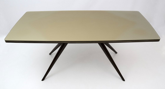 Image 1 of Table de salle à manger italienne de style Ico Parisi moderne du milieu du siècle, années 1950