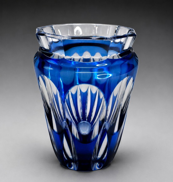 Image 1 of Val Saint Lambert Art Deco vase cut to clear, ca. 1950