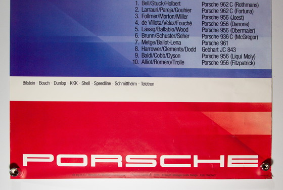 Image 1 of Original Vintage Porsche 962C – Le Mans 1986 Victory Poster Plakat | XL 102 x 76cm