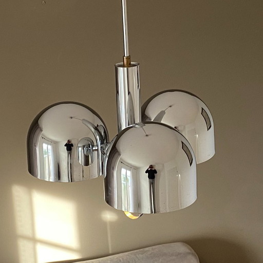 Sputnik Hillebrand chandelier. 1970. Space age.