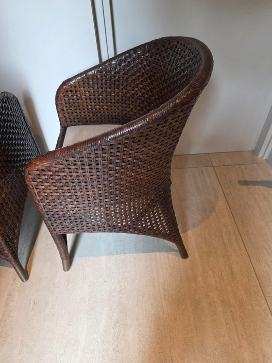 4 M Design Dark Brown Woven Leather Dining Chairs – M Desighn (photo 15 of 17)