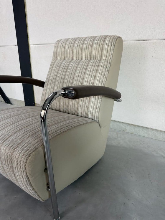 Leolux Scylla Armchairs with Footstool - Fabric and Leather – Footstools & poufs, Textile (photo 9 of 17)