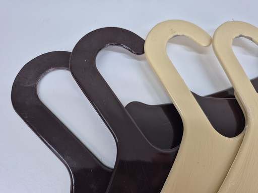 Space Age clothes hanger (7). Vintage hangers plastic.