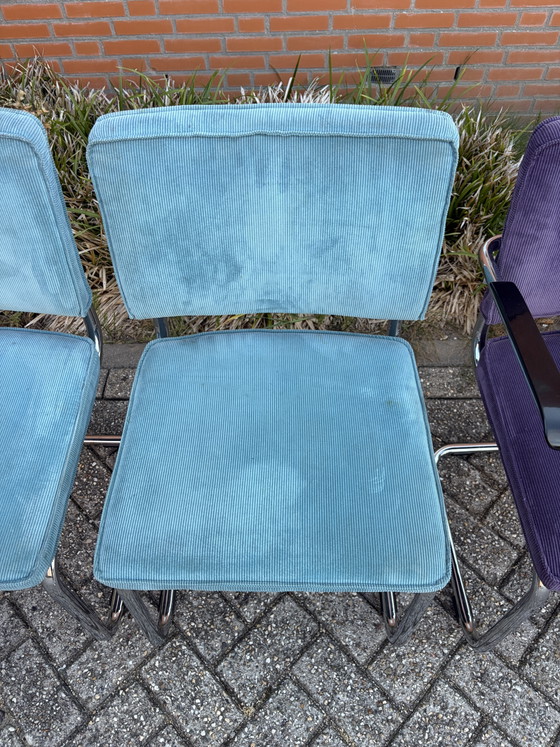🪑✅ 6 Zuiver Ridge Rib Fabric Chairs ❗️ – Dining chairs, Chrome, Wood (photo 3 of 7)