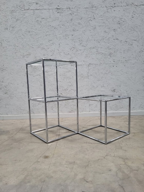 Image 1 of Poul Cadovius Serie Abstracta Modular Chrome Cube Side Table 1960s