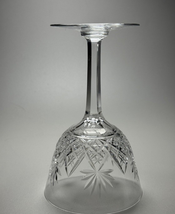 Image 1 of Val Saint Lambert - 6 kristallen glazen - handgeslepen - servies "Yvette" - vermeld in de catalogus van 1904-1905

