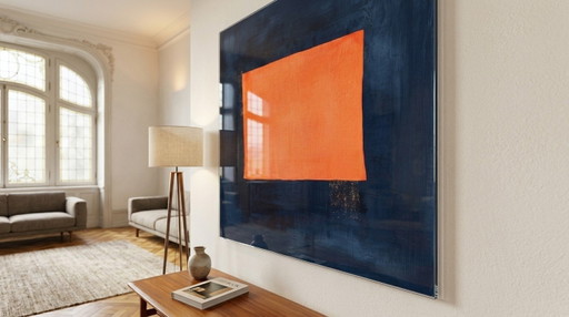Wabi Sabi Abstract Neon Orange 95×95 cm | Fine Art on 5 mm Acrylic Glass | Exhibition Piece – giclee prints, Plexiglass