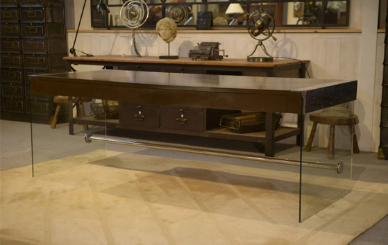Scrivanie design in melaminico, vetro e cromo anni '80 (photo 4 of 10)