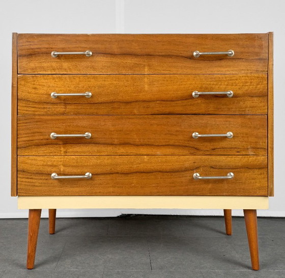 Vintage Chest of Drawers / Vanity Table, 1960s, Czechoslovakia, UP Zavody, Wood, Brown (photo 6 of 17)