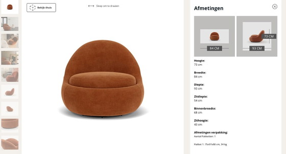 BABETTE Sofa - Sofa Company - Moss Rust - 1-seater – SOFACOMPANY, Armchairs, Polyester (photo 15 of 15)