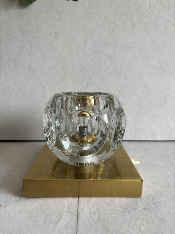 Image 1 of Lampada da tavolo o da parete vintage Peill & Putzler "Ice Cube" in cristallo.
