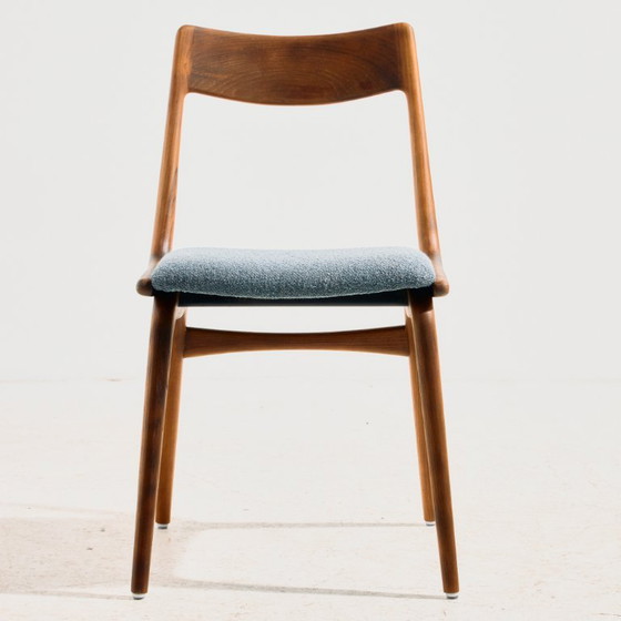 Silla de comedor Boomerang modelo 370 de teca MK11871 de Alfred Christensen para Slagelse Møbelværk. Juego (photo 5 of 15)