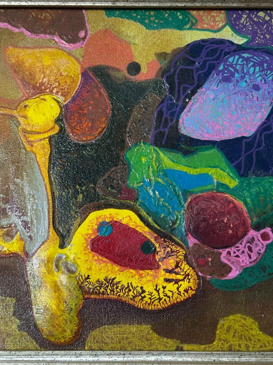Bernard Ledain (1944–2024) – Abstract Mixed Media Painting on Canvas – 24 × 30 cm – Paintings & Drawings (photo 5 of 15)