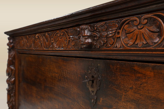 Image 1 of 16th Century Italian Renaissance Cabinet in Walnut with Rich Carvings
