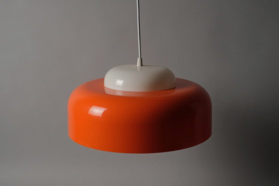 Fagerhults Belysning Suspension, Acrylique Orange et Blanc, Design Space Age des années 1960, Suède. (photo 6 of 11)