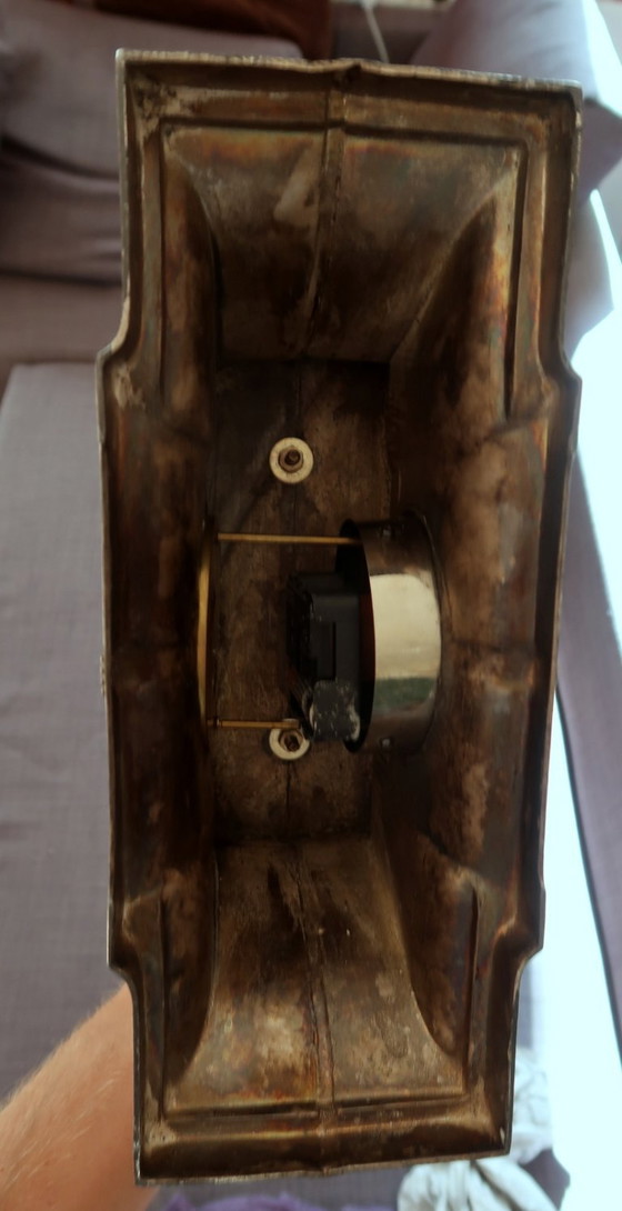 Image 1 of Antieke metalen hertenklok - Decoratief vintage uurwerk (2C07A)