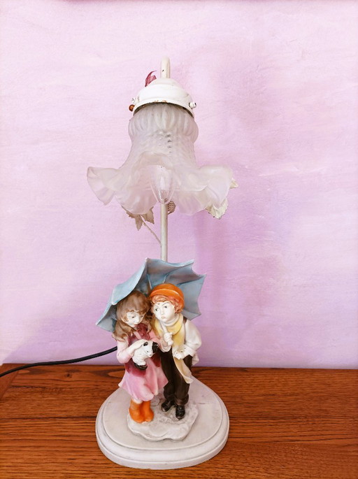 Tulip table lamp with figures