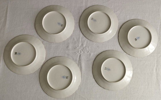 Image 1 of "Pallas" - 6 dessertborden van Limoges-porselein van Balleroy & Cie