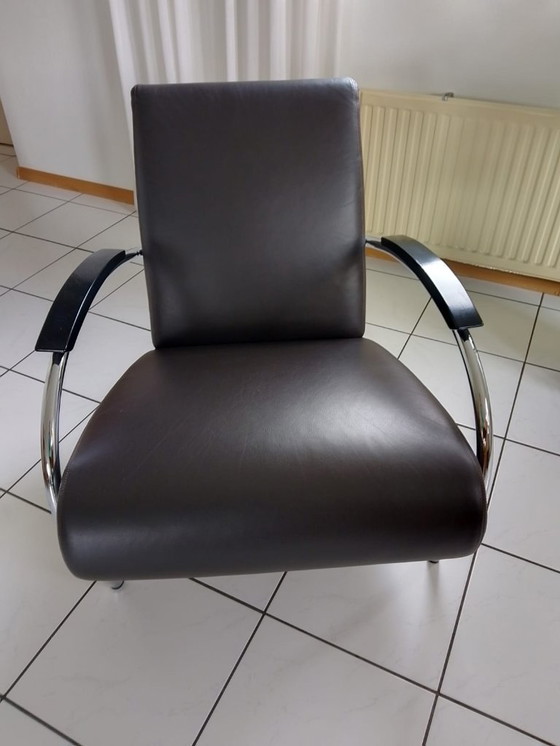 Image 1 of Set van 2 Gelderland 5470 designfauteuils - Serene 550 leer - topstaat