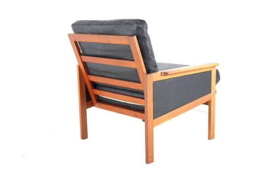 Illum Wikkelso Voor Niels Eilersen Capella Fauteuil Vintage Deens – Leather, Wood (photo 12 of 15)