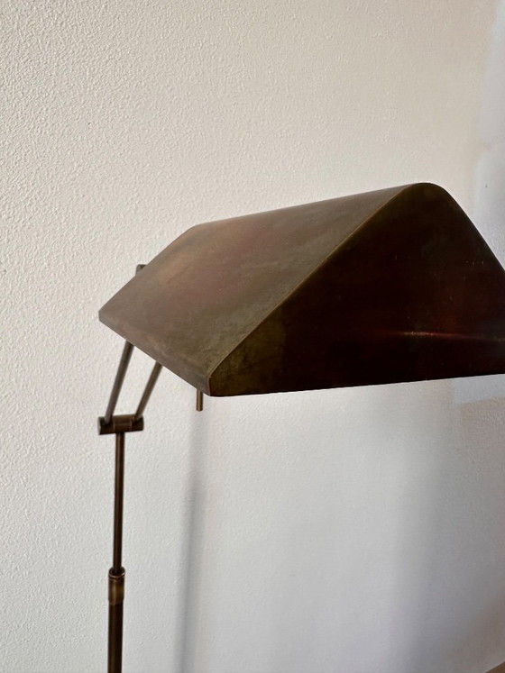 Image 1 of Vintage brass banker's floor lamp