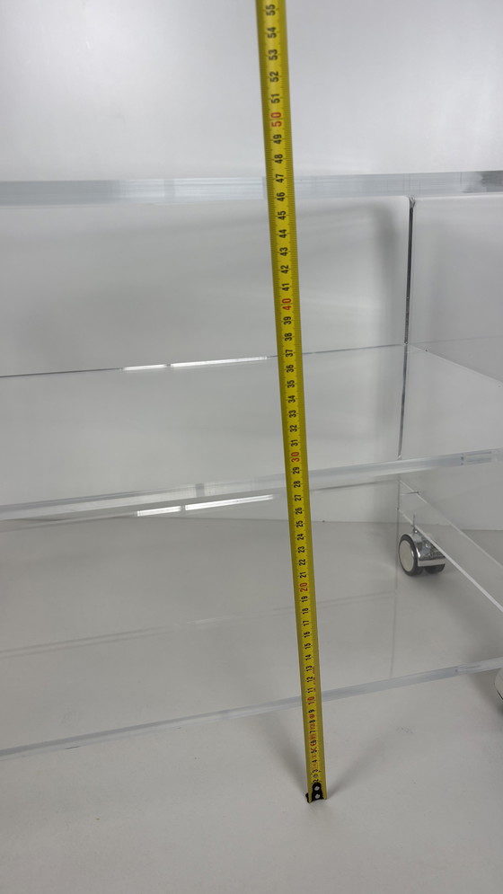 Image 1 of Transparant acryl plexiglas bar cart - audio meubel chroom