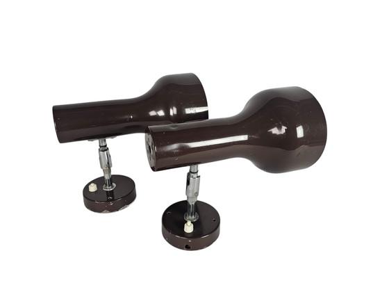 Image 1 of Hala Zeist - Modell 734 - Braun - Chrom - Wandstrahler (2) - 60er Jahre