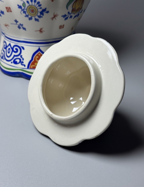 Image 1 of Boch Frères Keramis dekselpot van faience – Art Deco-periode – België, jaren dertig