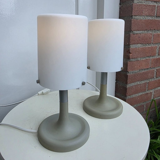 Vintage IKEA Nachtlampjes Tafellampjes Jaren 90 (set) Grijs