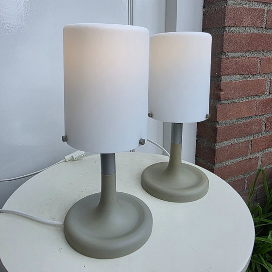Image 1 of Vintage IKEA Night Lights Table Lamps 90s (set) Grey
