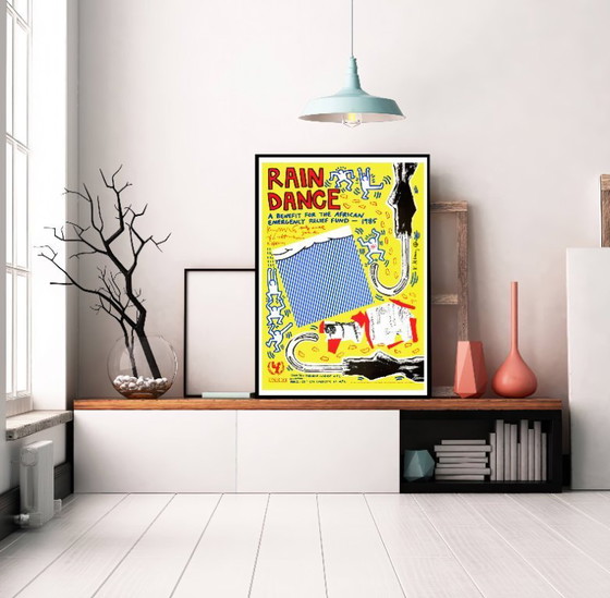 Image 1 of Rain Dance - UNICEF Warhol Lichtenstein Haring Basquiat Ono 1985 - Poster 70 x 100 cm