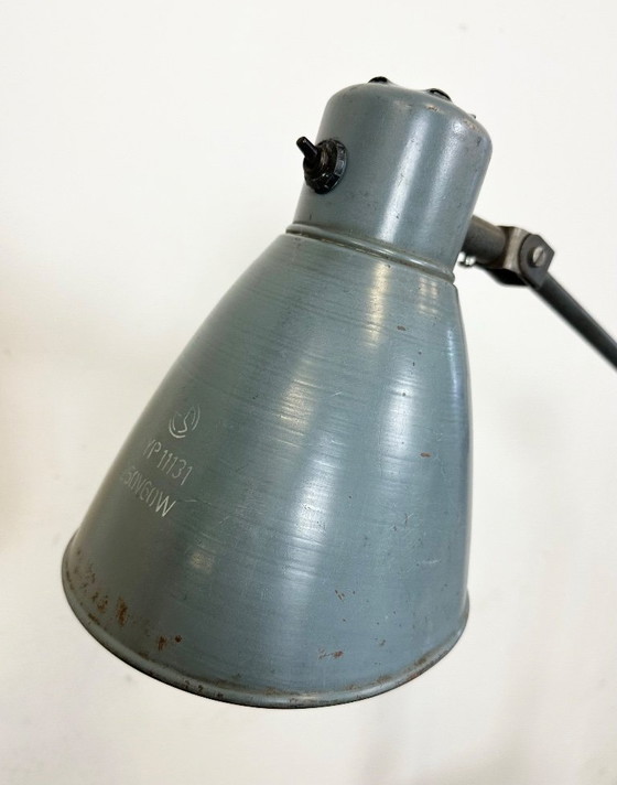 Image 1 of Large Grey Industrial Workshop Table Lamp, 1960s