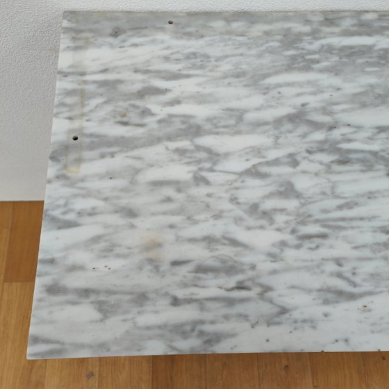 Image 1 of Vintage dresser, sideboard, chest of drawers bathroom vanity with white marble top.