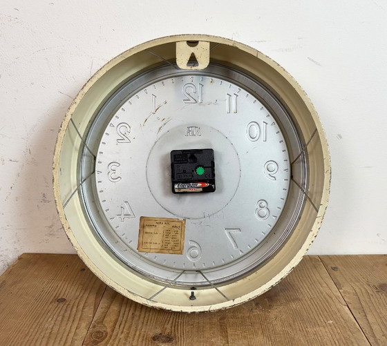 Image 1 of Vintage Beige Industrial Wall Clock from NUFA, 1960s