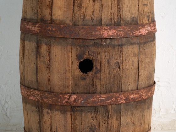 Antico barile in legno con cerchi in ferro, Ungheria, circa 1930, Oggetti decorativi, Rosso, Rustic (foto 32 di 40)