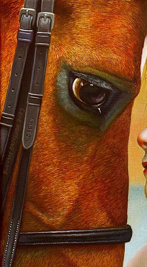 Original Oil Painting Girl With Horse Friendship – Paintings & Drawings, Canvas (photo 6 of 7)