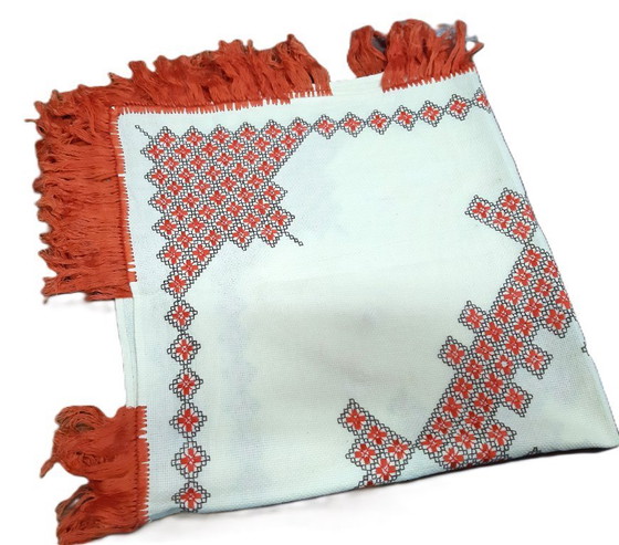 Image 1 of Vintage Hand Embroidered Tablecloth 70 x 68 cm