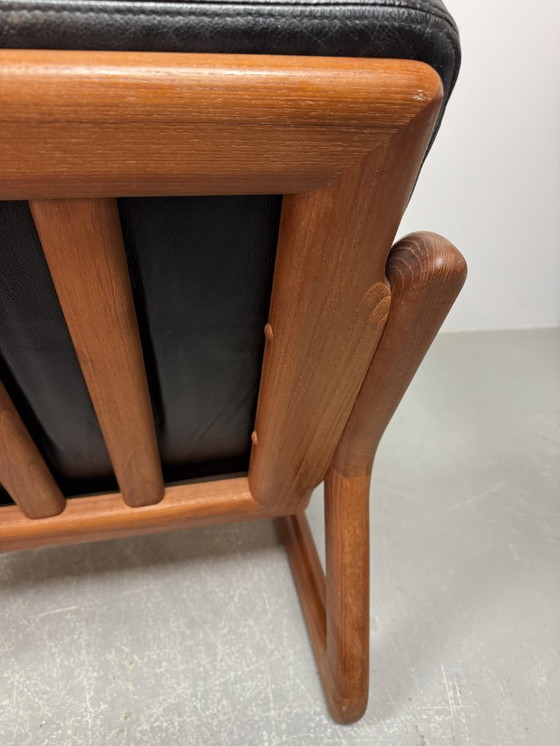 Image 1 of Set of 2 Mid-Century Design Komfort Solid Teak Wooden Lounge Chairs Attributed to Sven Ellekaer for Komfort, Denmark 1970s. 