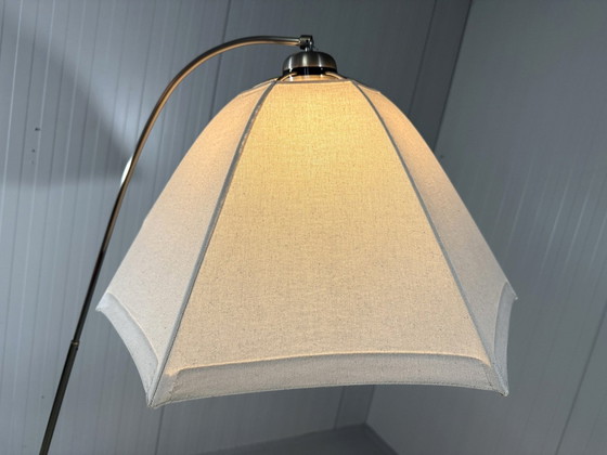 Image 1 of Fishing Rod Floor Lamp with Umbrella Lampshade 1970-80's