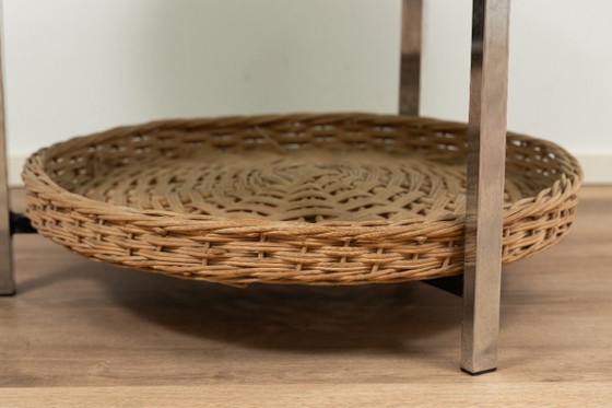 Table basse de Rohé Noordwolde – Tables basses, Métal, Osier, Vintage (photo 4 of 6)
