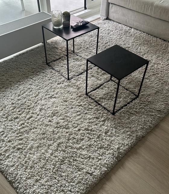 Image 1 of Tappeto a pelo lungo color bianco crema 160x230