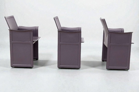 Image 1 of (3) Sedie "Korium" in pelle di Tito Agnoli per Matteo Grassi